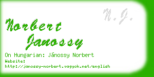 norbert janossy business card