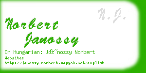 norbert janossy business card